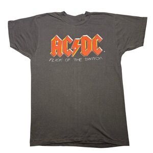 Vintage 1983 AC/DC Flick of the Switch Tour Shirt Sneakers USA XL